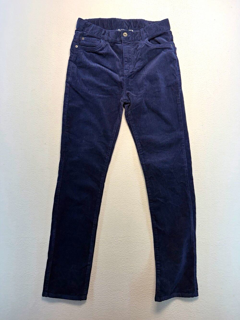 Place Boy Navy Blue Corduroy Stretch Pants Sz 16 woodsmen holiday winter preppy